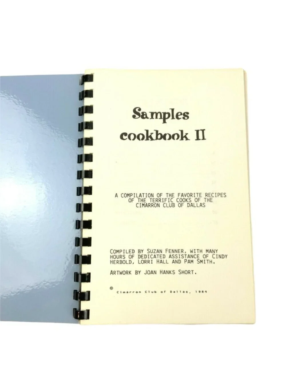 Cimarron Samples Cookbook II Dallas Texas Club Vintage 1984 Recipes Spiral Bound
